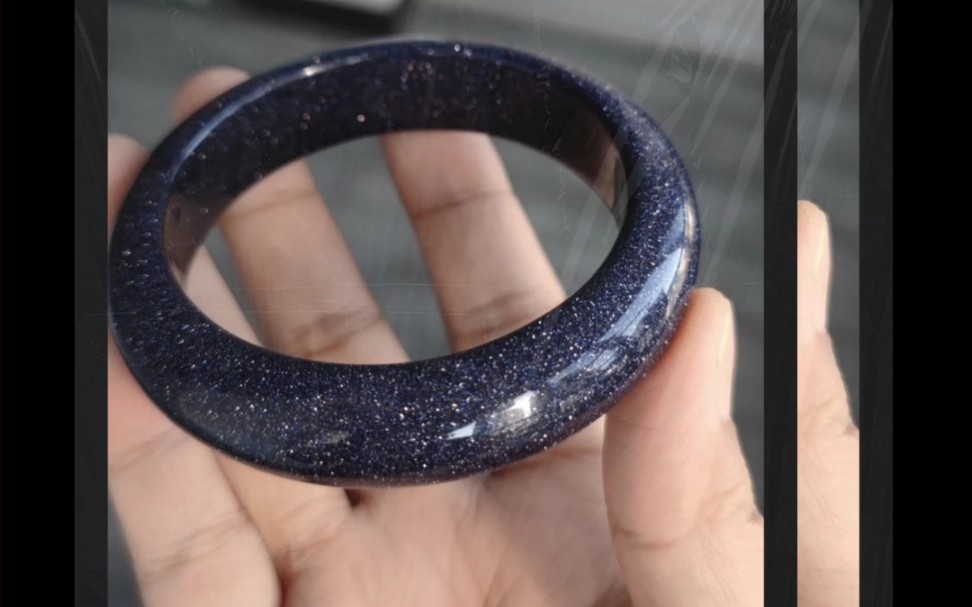 手腕上的星河万里 精品星空蓝砂石手镯