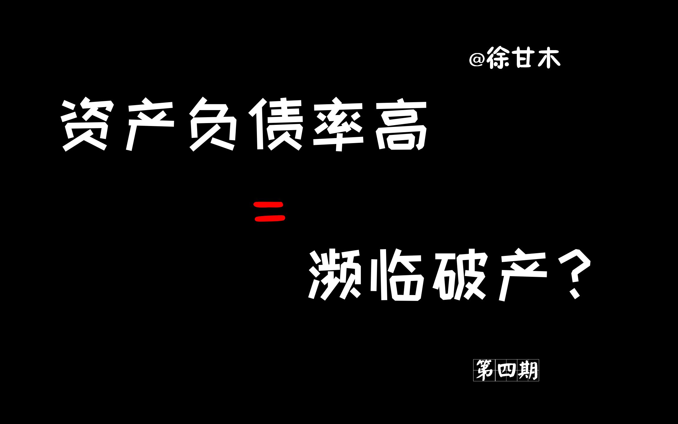 【徐甘木白话解读CPA】资产负债率高的企业就会破产吗?哔哩哔哩bilibili