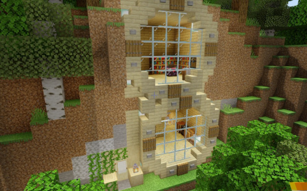 [穴居人也能住别墅]《minecraft》洞穴双层别墅教程,美观大气,让穴居