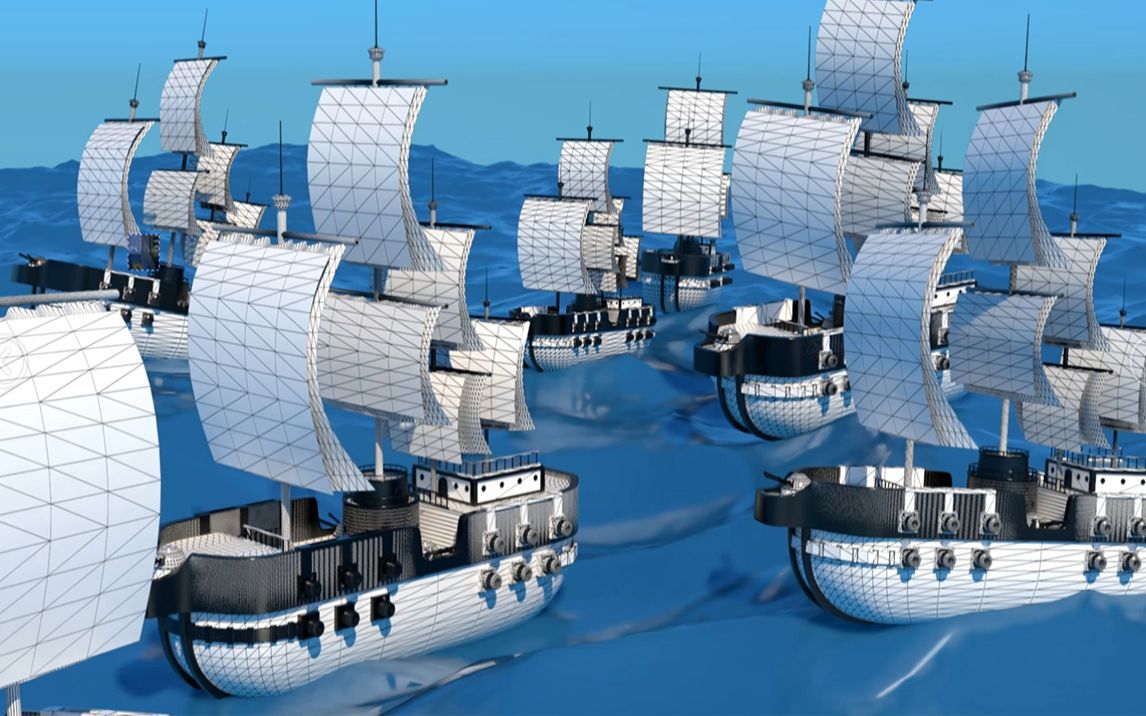 【maya建模】从零开始教你,《海贼王》海军帆船场景模型布线详细教程