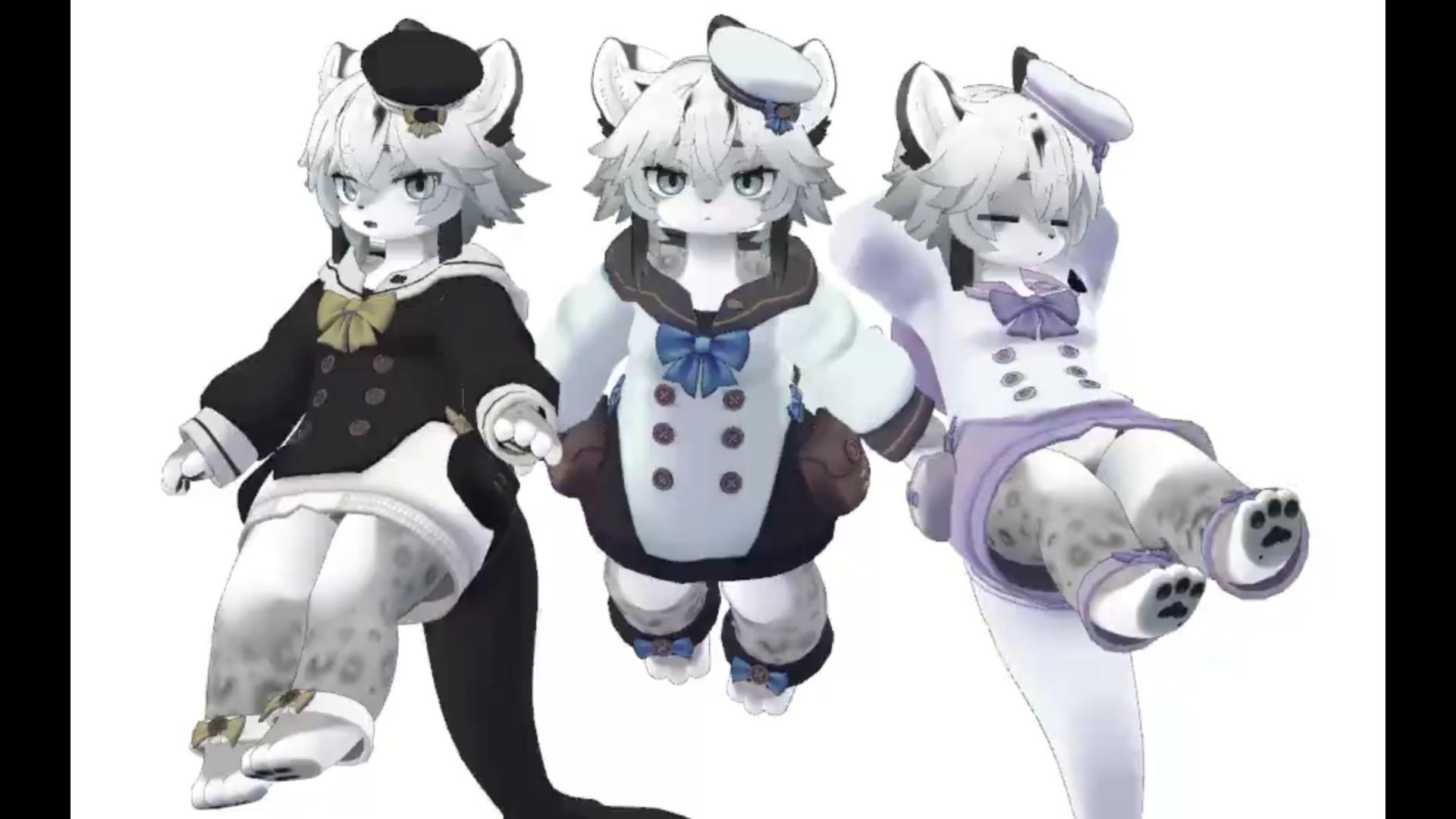 【兽人vrchat】三只在空中漂浮的小雪豹