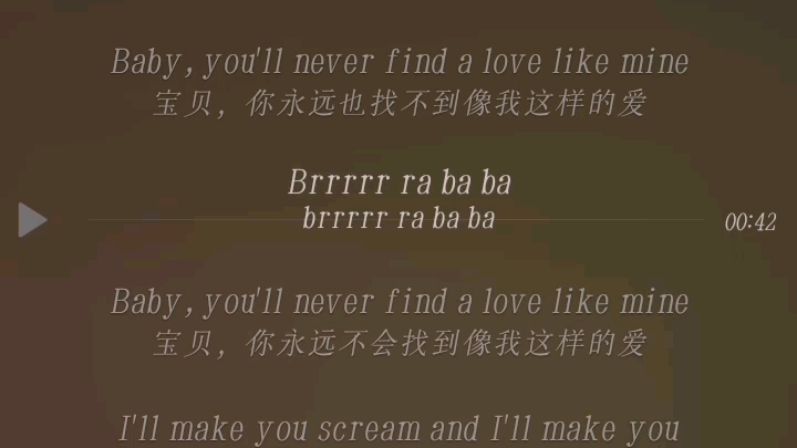 [图]Love Like Mine片段清唱