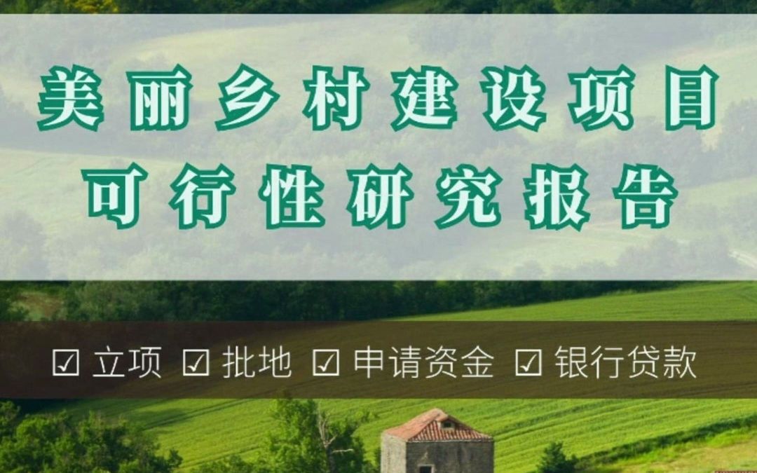 美丽乡村建设项目可行性研究报告模板哔哩哔哩bilibili