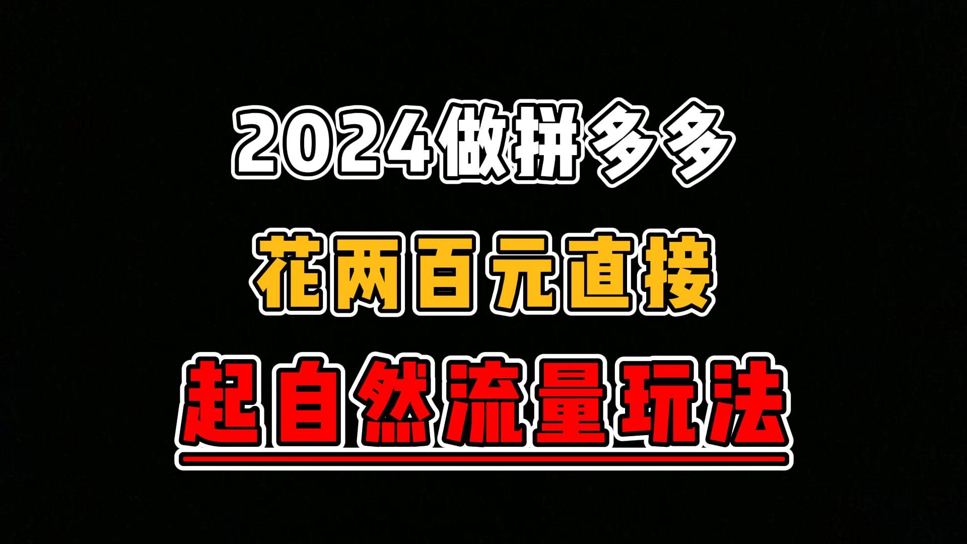 【拼多多运营干货】24年做拼多多,花两百块就可以直接起自然流量!拼多多开店 拼多多商家 拼多多运营 电商运营 拼多多新手开店 拼多多创业哔哩哔哩...