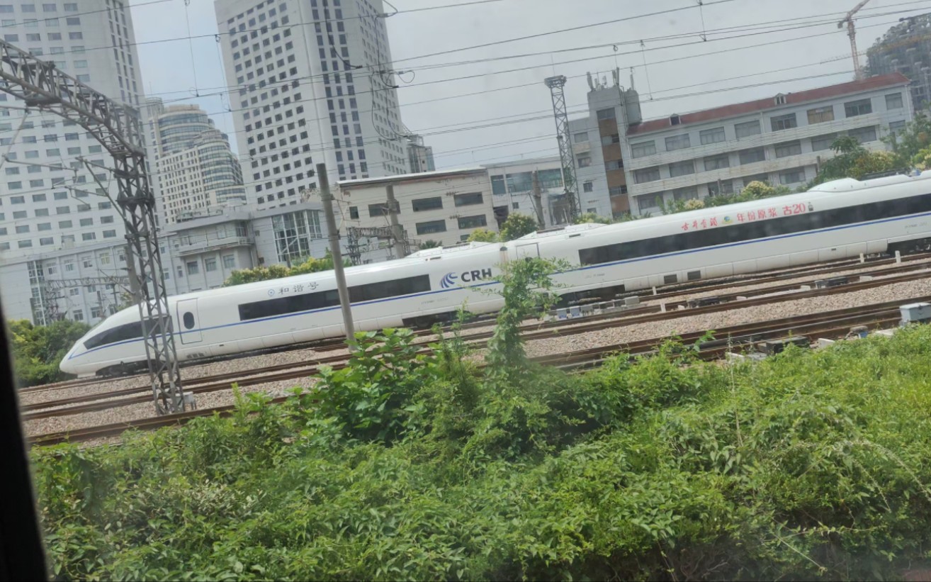 你还是不是高速动车组啊 普铁(t109)超高速动车长兔子(g7255/8)上海站