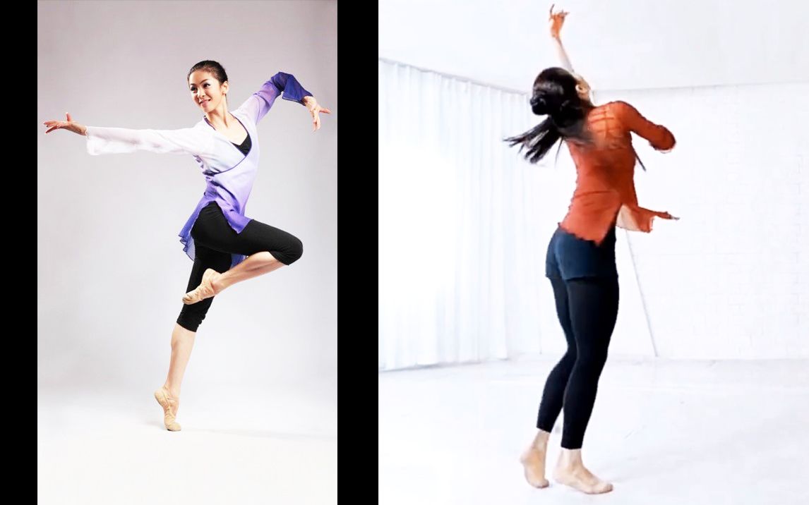 034唐诗逸跳转翻组合弧线平转摆腿变身跳串步翻身绞腿蹦子滑叉旁提