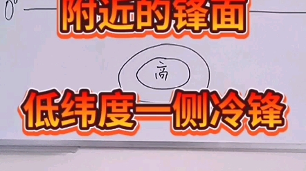 高压(反气旋)附近的锋面:与等压线平行,低纬度一侧冷锋,高纬度一侧暖锋哔哩哔哩bilibili