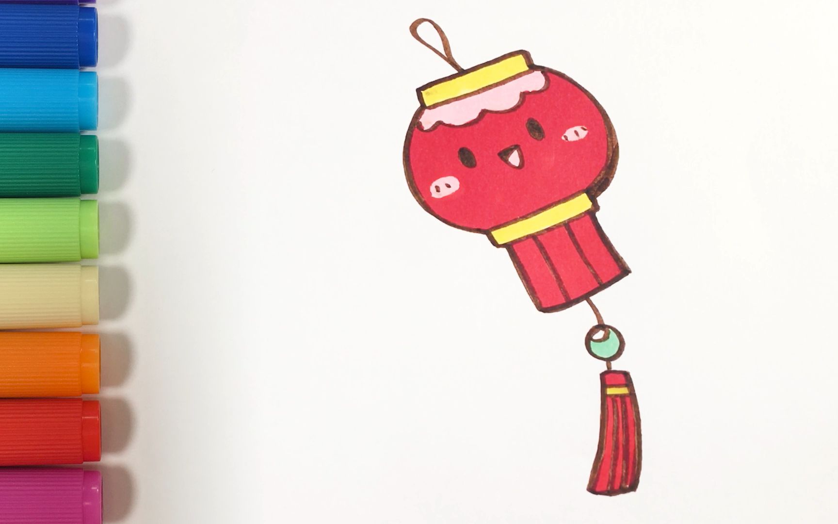 儿歌多多儿童简笔画 灯笼 春节学画喜庆的红灯笼