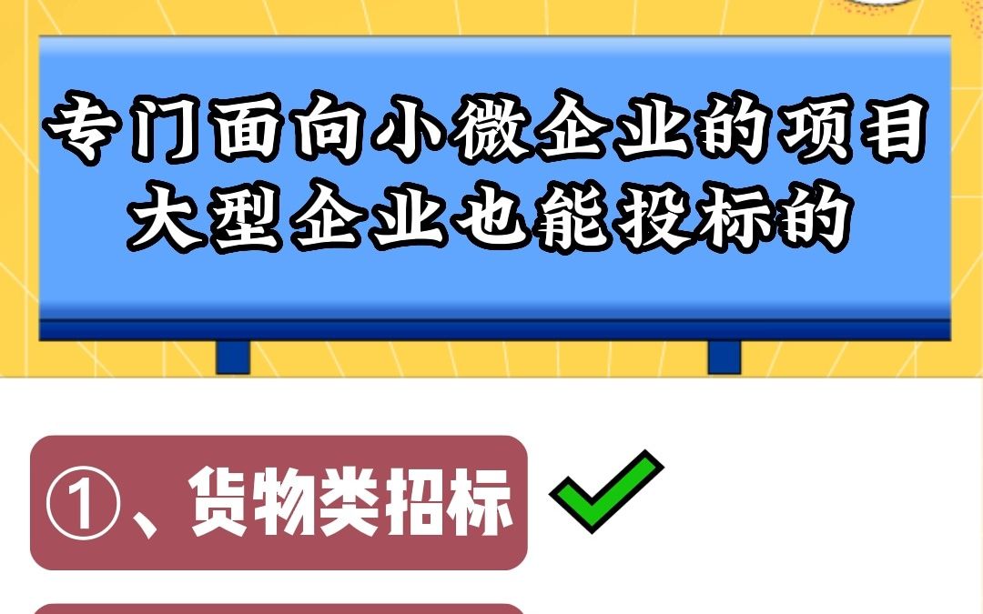 专门面对中小微企业的招标项目大企业可以投标吗?哔哩哔哩bilibili