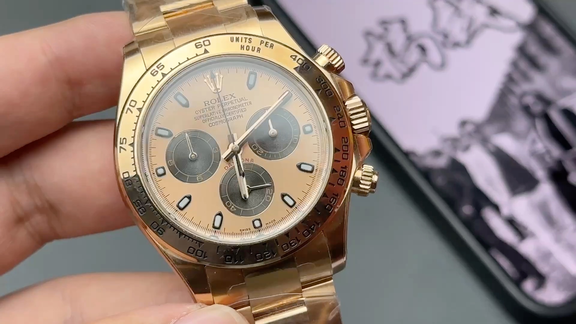 c 劳力士 迪通拿 4130玫瑰金迪 发货实拍!