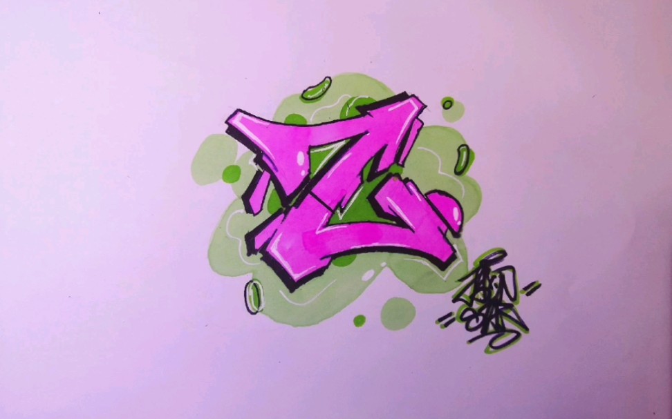 涂鸦手稿 z 字母的完整流程_哔哩哔哩_bilibili