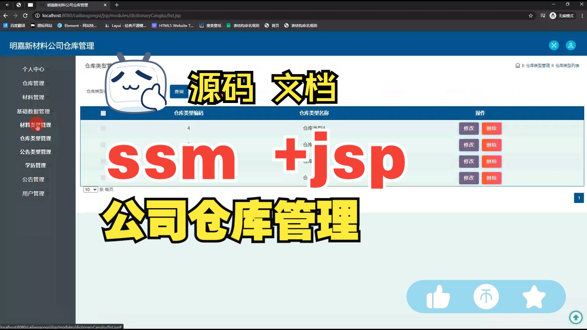 ssm+jsp647明嘉新材料公司仓库管理的设计和实现 适用于实训、作业、实习项目、毕业设计等学习用途哔哩哔哩bilibili