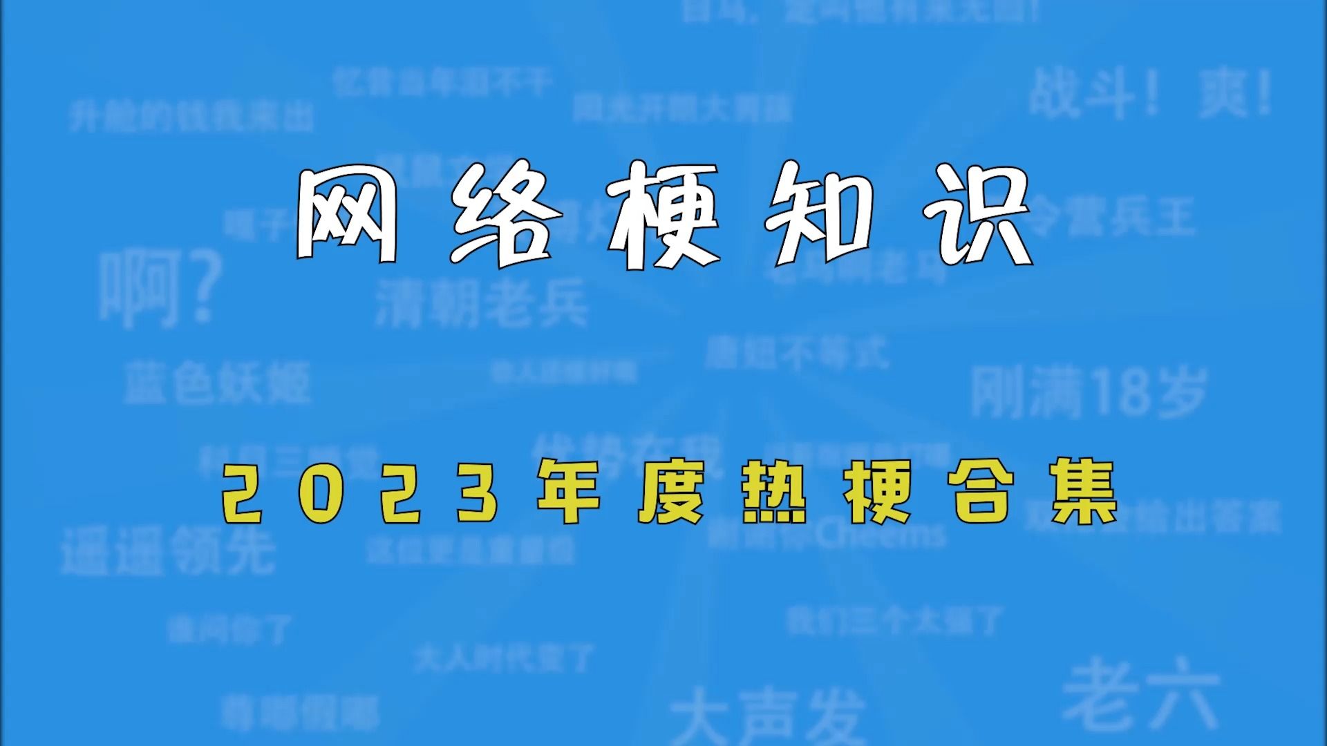 2023年度网络热梗合集【网络梗知识】哔哩哔哩bilibili