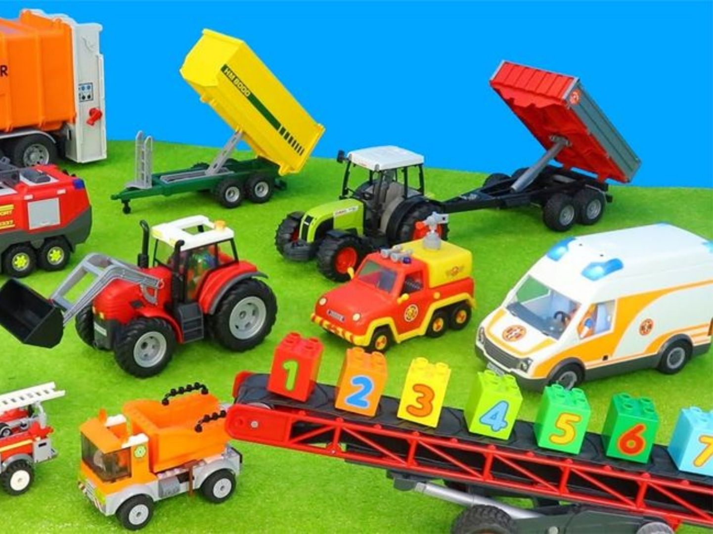 儿童玩具:铲车玩具农场喂养小动物