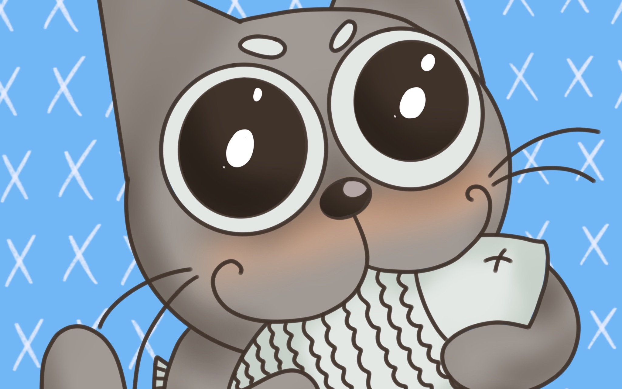 【阿喵的日常】procreate绘画( 0669 07)大脸猫大脸猫爱吃鱼