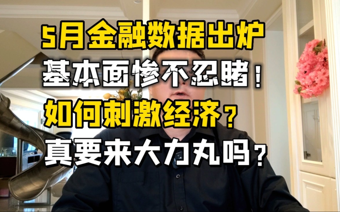 5月金融数据出炉,基本面惨不忍睹!如何刺激经济?真会来大力丸吗?哔哩哔哩bilibili