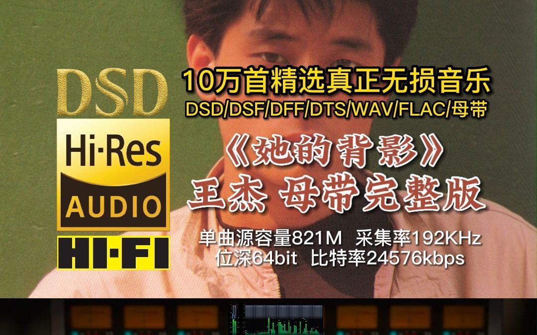 [图]10万首精选真正无损HIFI音乐，百万调音师制作：值得收藏的经典伤感情歌，令人心痛，王杰《她的背影》母带完整版