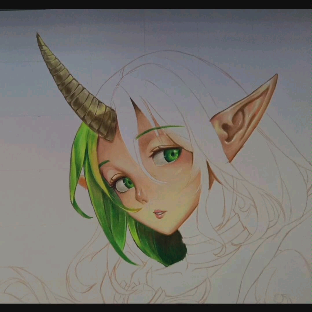 彩铅画无敌星妈