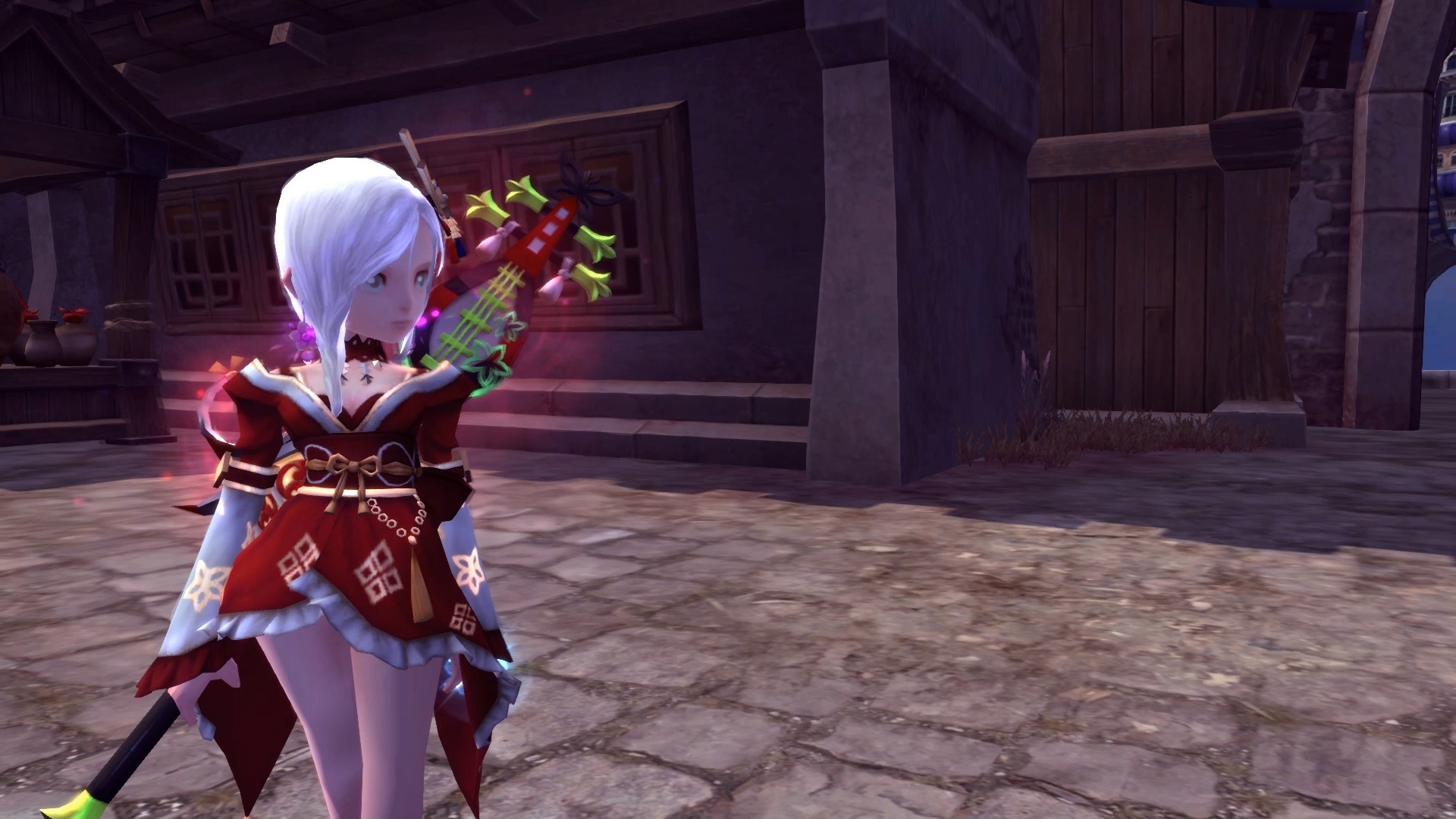 龙之谷 法师 大红绸缎时装