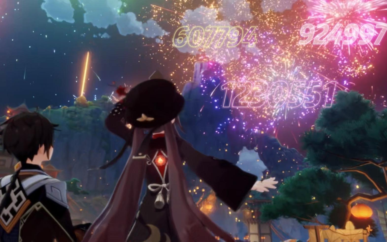 原神钟离胡桃核爆往生堂二人组送您往生啦