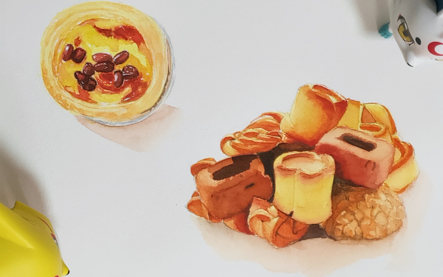 点心·水彩:想吃饼干吗?ヾ(@^▽^@)ノ