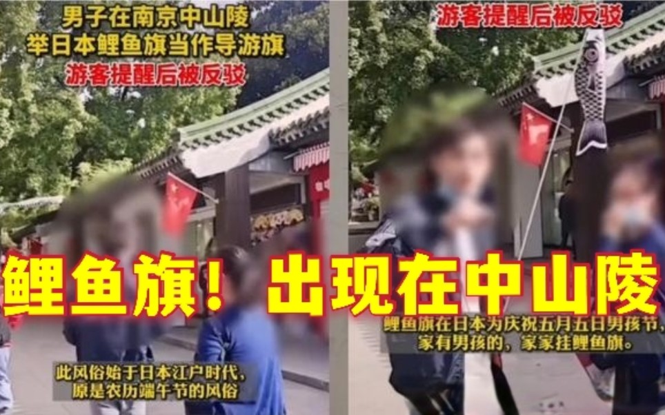 南京玄武区一男子手持鲤鱼旗在中山陵内,这是精日行为吗?哔哩哔哩bilibili