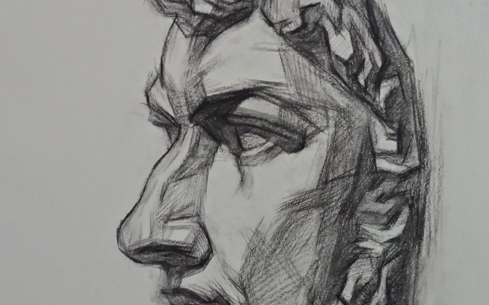 中国美术学院美术考级素描七级权老师示范