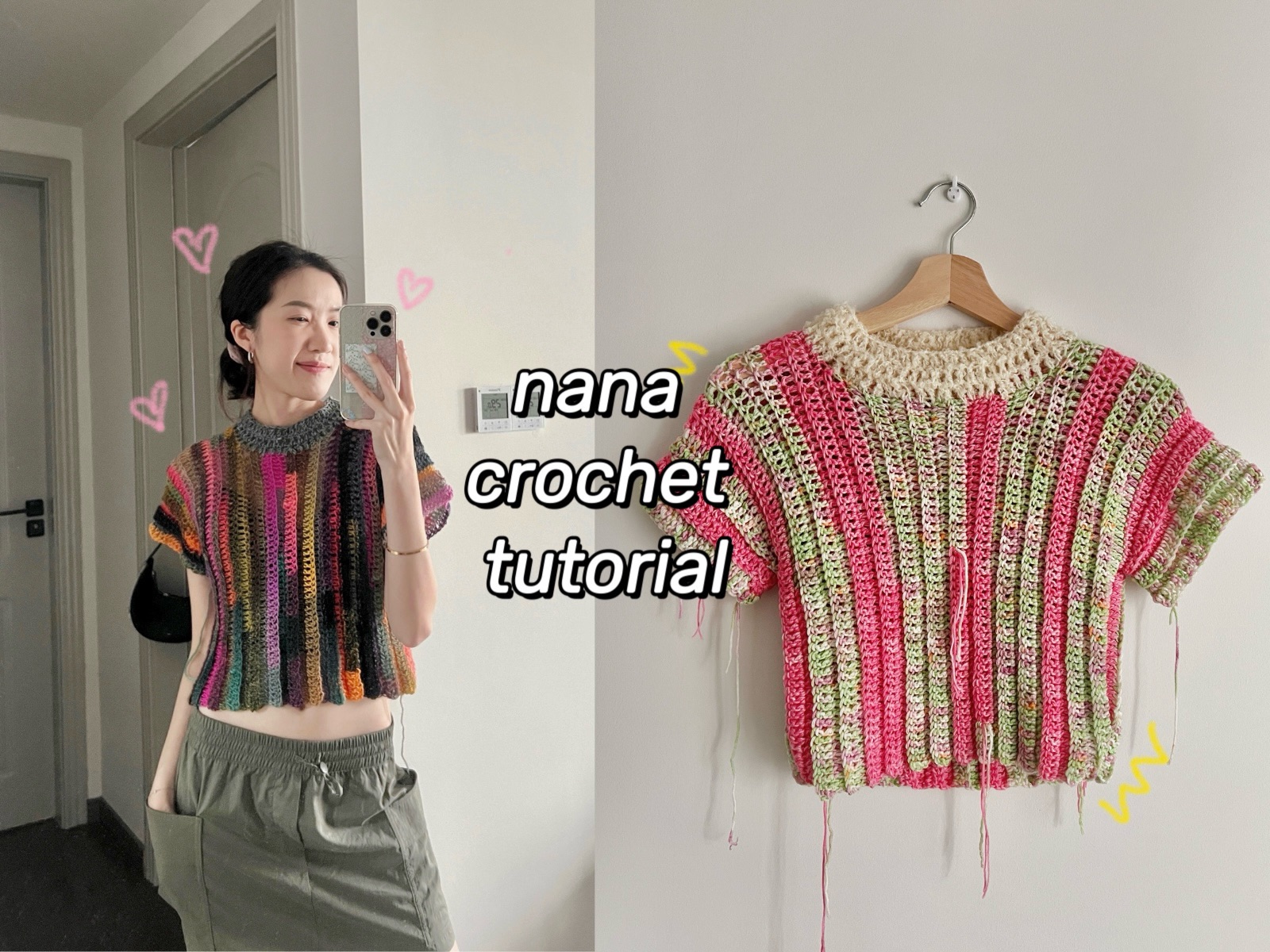 【crochet 钩织】超适合夏天穿的清爽钩织baby tee哔哩哔哩bilibili