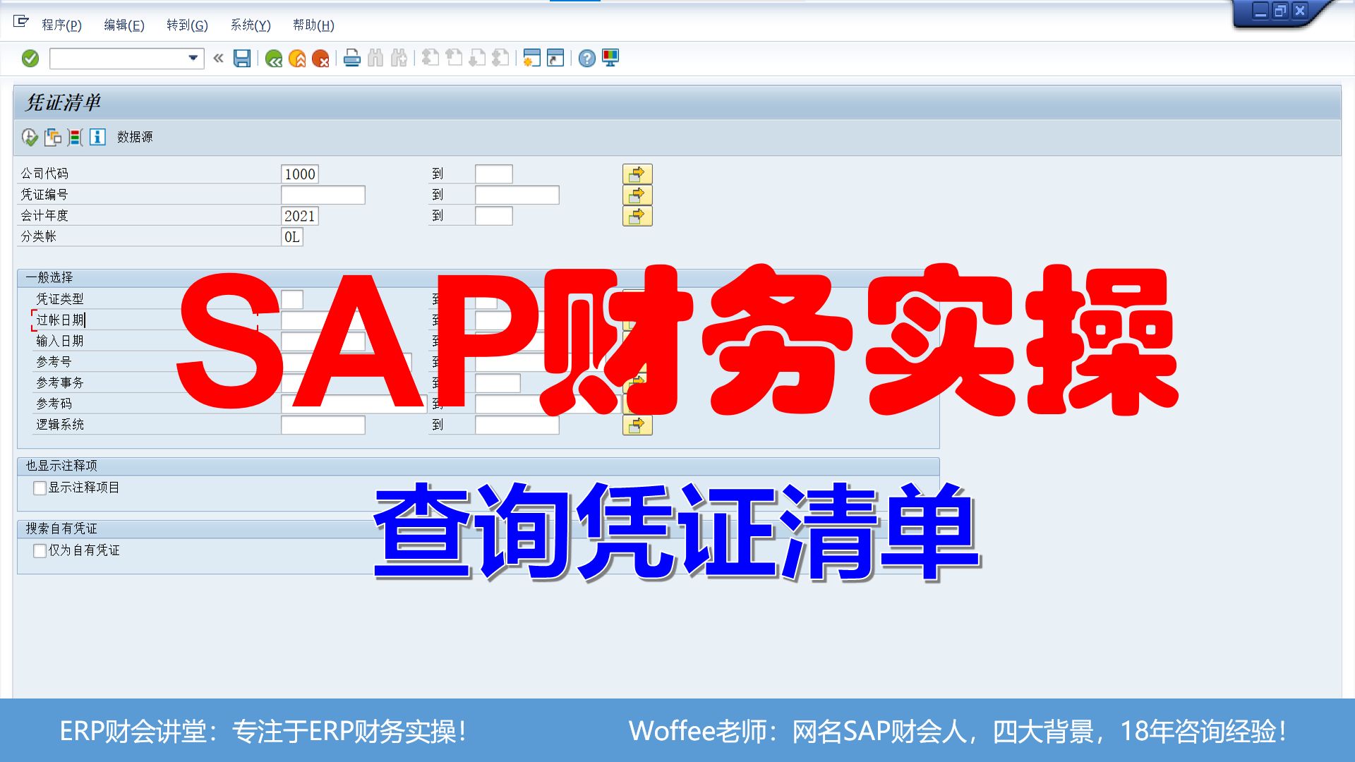 SAP财务实操《查询凭证清单》@SAP快速入门哔哩哔哩bilibili