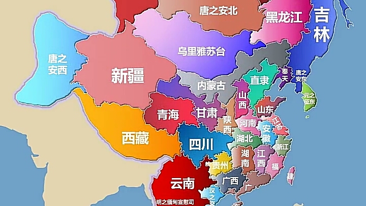 中国历代疆域叠加图图片