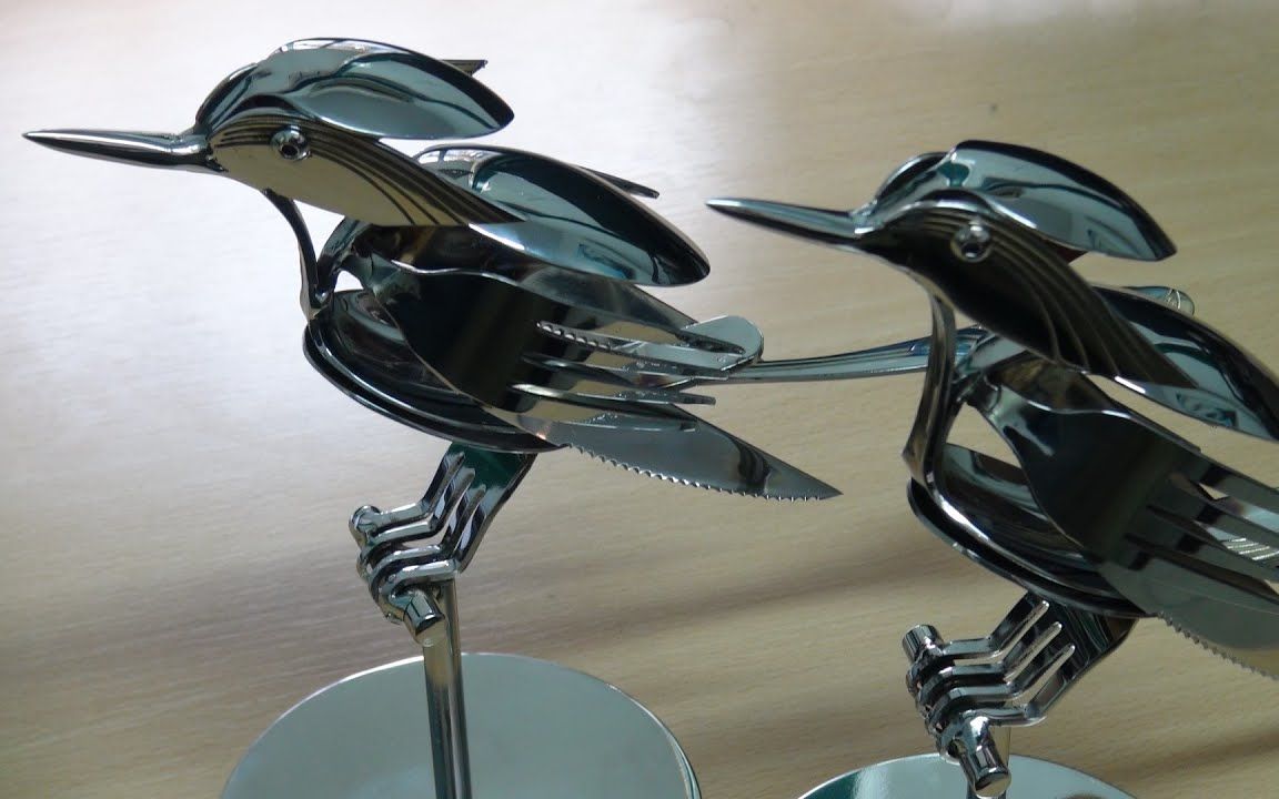 [创意金属手工]用餐具制作成的小鸟