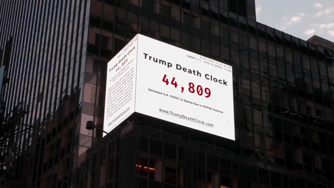 【实拍】时代广场竖起特朗普死亡时钟 Trump Death Clock, Times Square NYC (May 8, 2020 06:00 AM EDT)哔哩哔哩bilibili