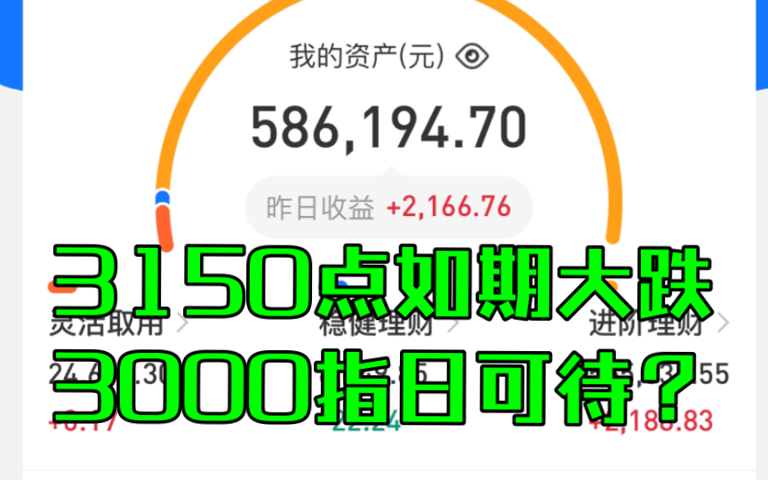 3000点,我干!【实盘买基金到一百万(进度58/100)】哔哩哔哩bilibili