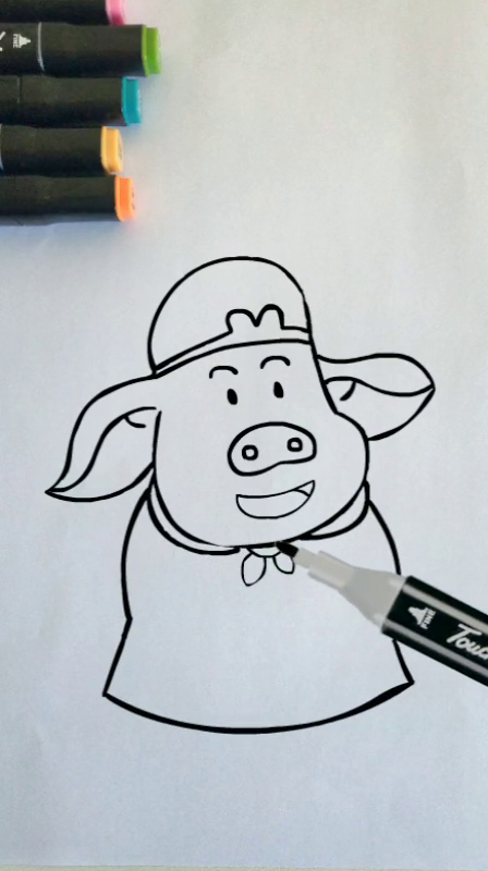 一分钟学会画可爱猪八戒简笔画幼儿简笔画