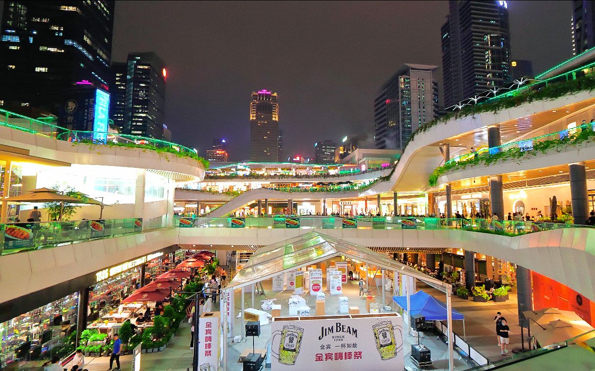 夜游深圳福田星河cocopark华南最高楼脚下的购物商场4k中国