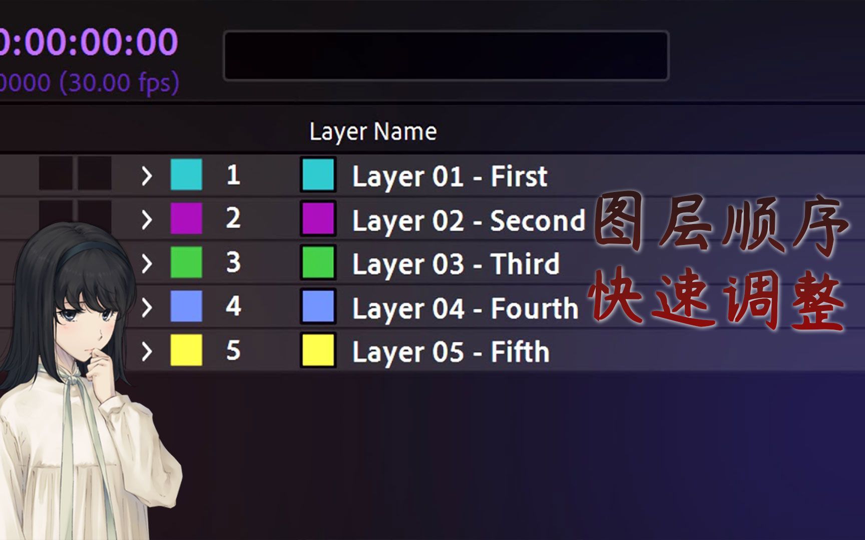 AE如何快速调整图层顺序哔哩哔哩bilibili