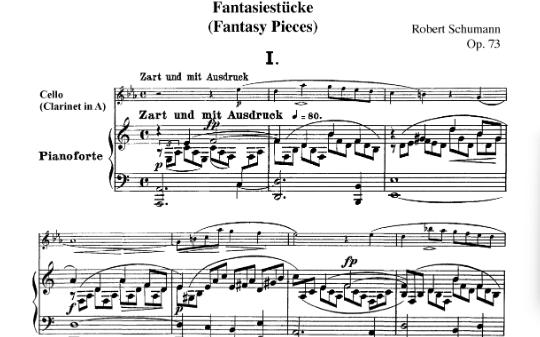 [图]Schumann, Robert（舒曼）;Fantasiestücke, Op.73 (奇幻作品）-大提琴协奏曲