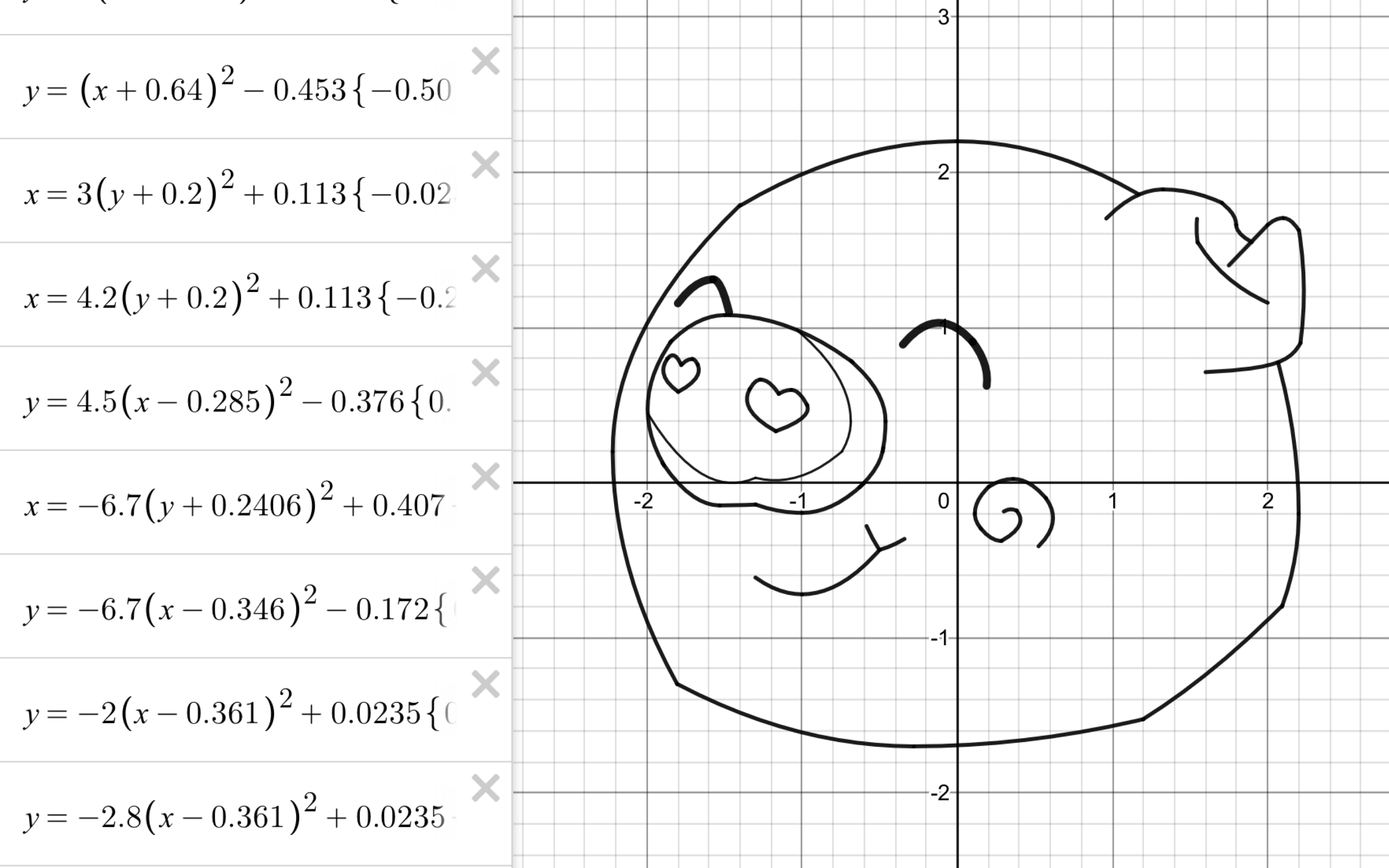 用61条函数画一个可爱的玩具猪!哔哩哔哩bilibili