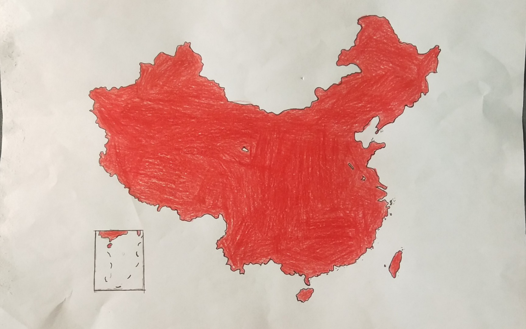红色地图绘制图片
