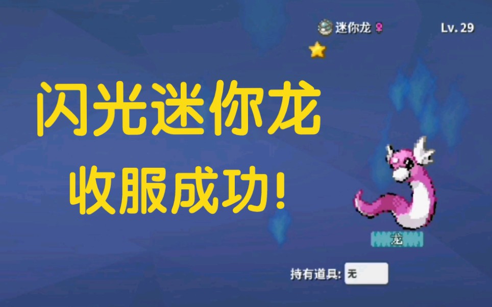 pokemmo闪光迷你龙小号2071小号第一闪成功get当时闪了没发现在补发一