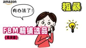 亚马逊FBM无货源跨境电商选品（类目分析）