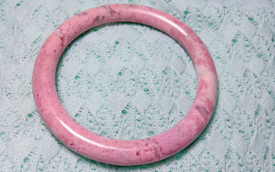 超级高货老料全粉玉化蔷薇辉石镯子手镯57圈口汉服首饰配饰