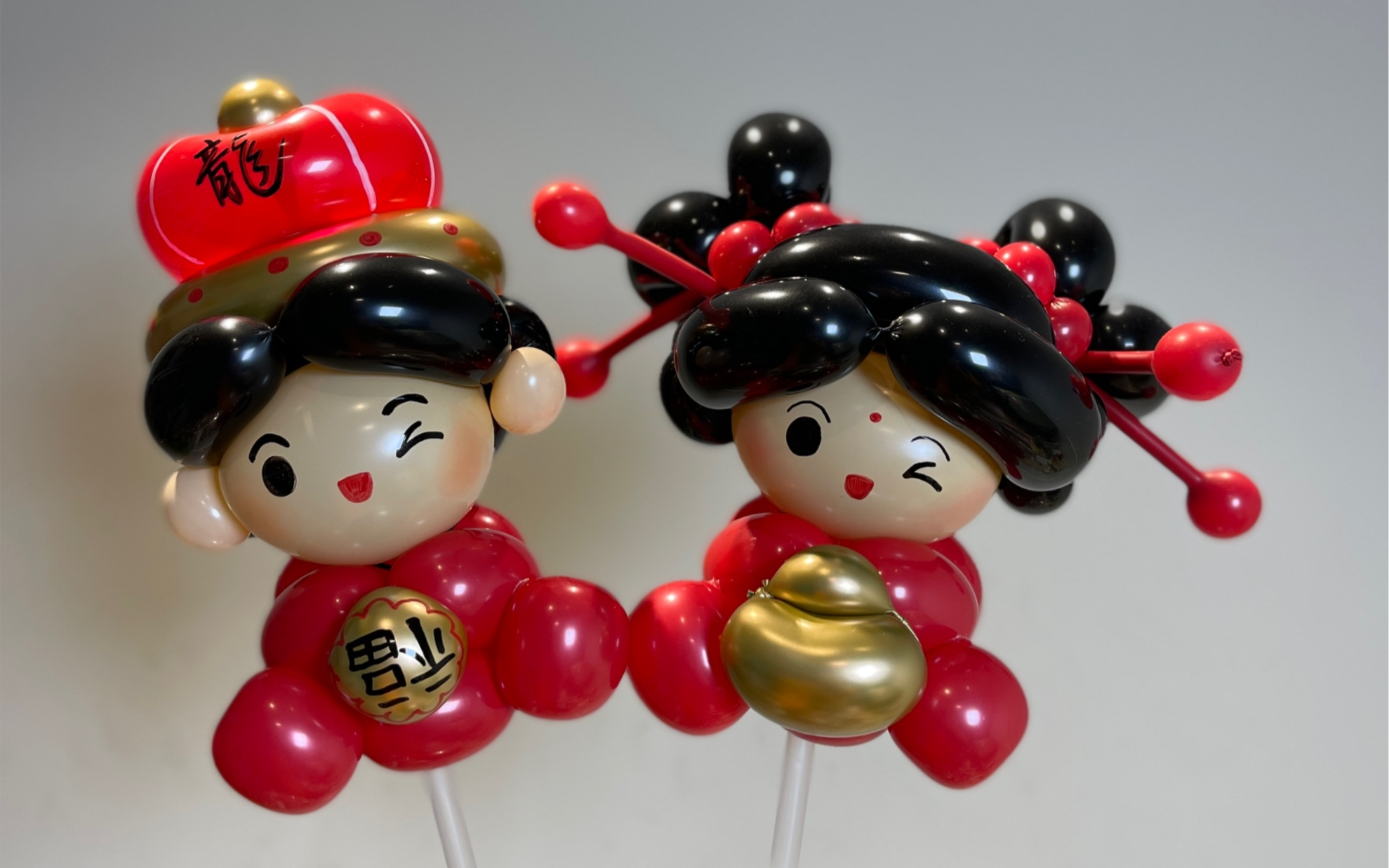 特别适合新手的新年气球公仔造型坐立财神,坐立福娃气球保姆级教程