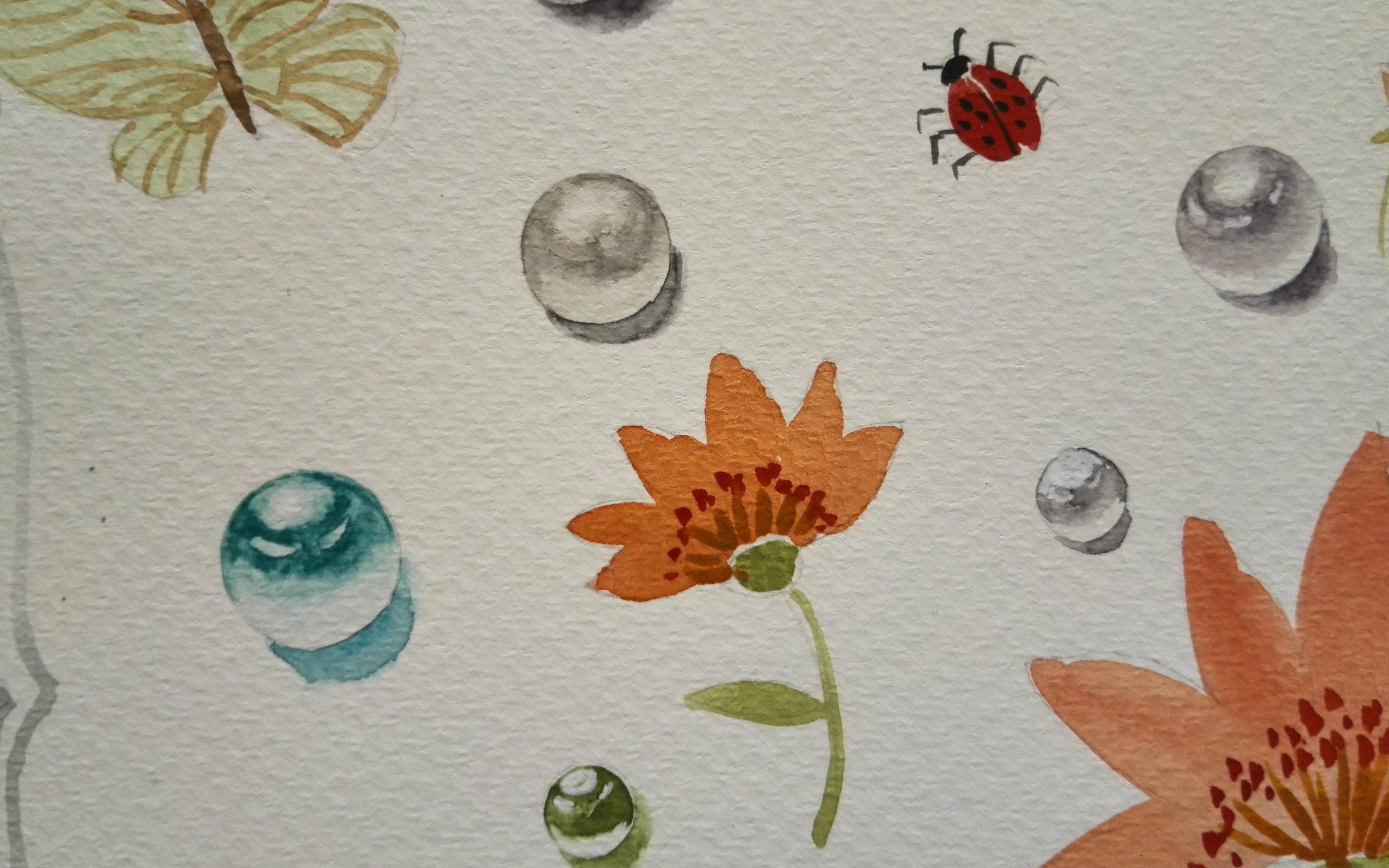 给零基础小白的水彩珠子的绘画教程2p