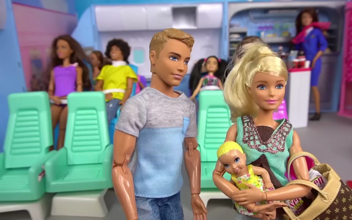 芭比和肯家庭飞机旅行套装