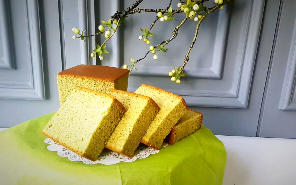 【jocondes baking】抹茶方糕的制作 | 绿茶蛋糕_哔哩哔哩 (゜-゜)つ