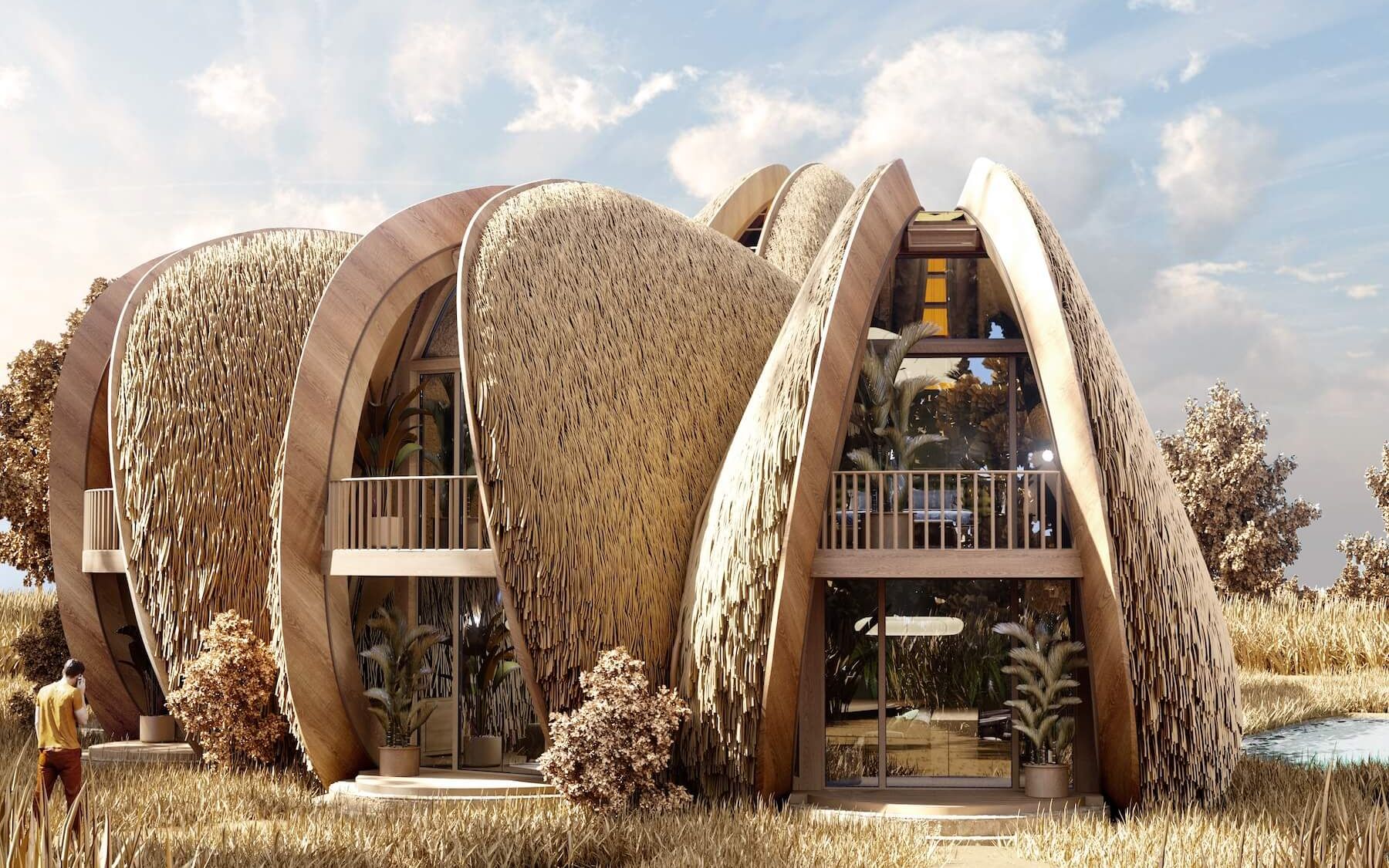 造型梦幻的木结构贝壳屋,这样有趣的房子你想住吗?