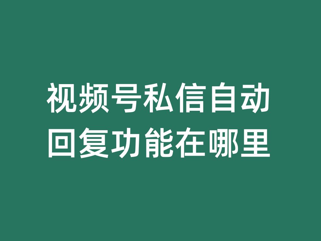 视频号私信自动回复功能在哪里?哔哩哔哩bilibili