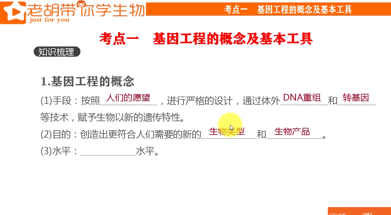 基因工程的概念及基本工具(老胡带你学生物)哔哩哔哩bilibili