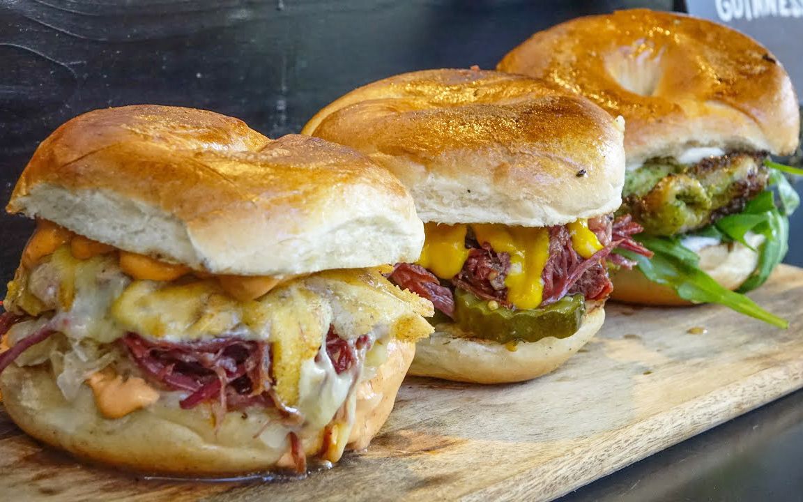 街头美食4k伦敦卡姆登市场的美味min小汉堡